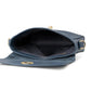 Donkerblauwe leren schoudertas