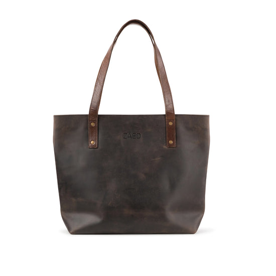Bruine Leren Shoppertas Dames